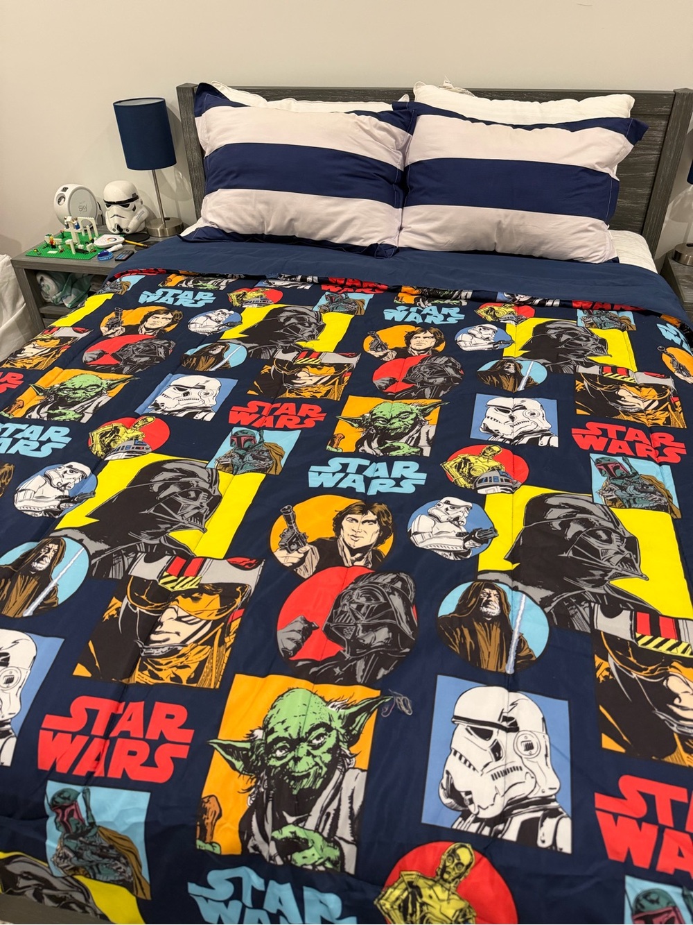 Star Wars Navy Multi-Character Comforter - Licensed Bedding
